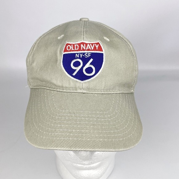 Old Navy Tan Embroidered Interstate 96 Logo NY SF Snap Back Adjustable Hat Cap - Picture 8 of 12